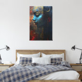 Abstracte tekening van meisje canvas afdruk (Insitu (Slaapkamer))