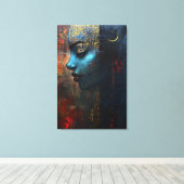 Abstracte tekening van meisje canvas afdruk (Insitu (Houten vloer))