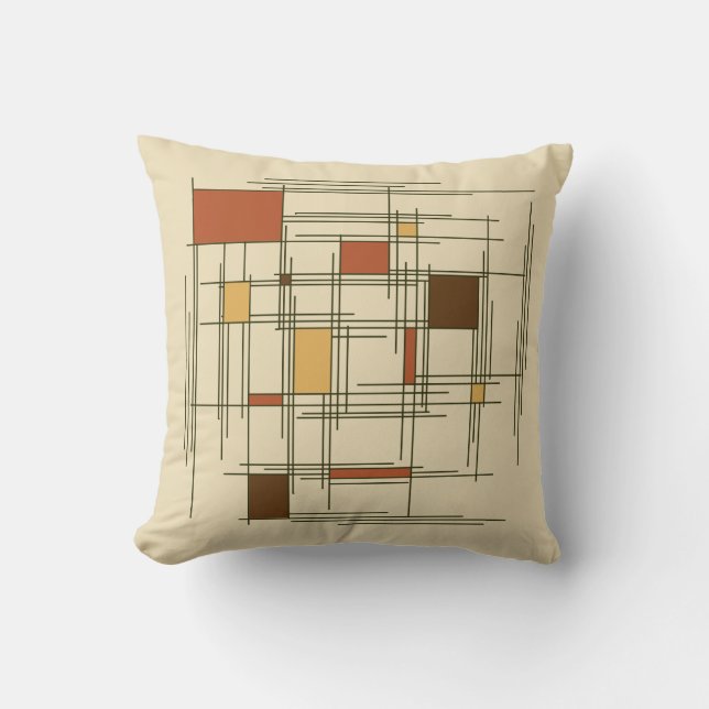 abstracte tekenlijnen uit de jaren 1940 kussen (Voorkant)