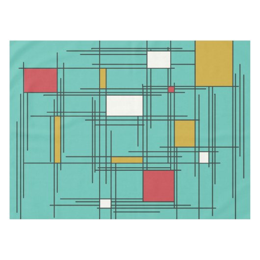 abstracte tekenlijnen uit de jaren 1940 tafelkleed (Voorkant (Horizontaal))