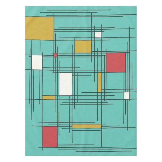 abstracte tekenlijnen uit de jaren 1940 tafelkleed (Voorkant)