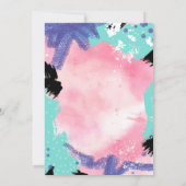 Abstracte tekenpartij uitnodigen kaart (Achterkant)