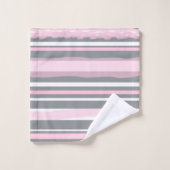 Abstracte tekenroze witte lijnen bad handdoek (Wasdoekje)