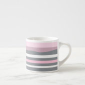 Abstracte tekenroze witte lijnen espresso kop (Rechts)