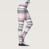 Abstracte tekenroze witte lijnen leggings (Rechts)