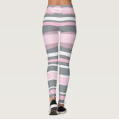 Abstracte tekenroze witte lijnen leggings (Achterkant)