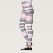 Abstracte tekenroze witte lijnen leggings (Links)