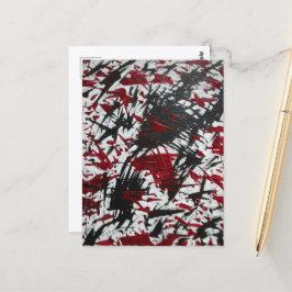 Abstracte tekens in zwart en rood briefkaart