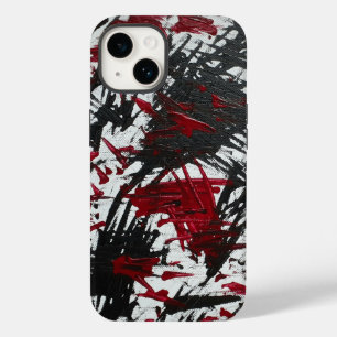 Abstracte tekens in zwart en rood Case-Mate iPhone 14 hoesje