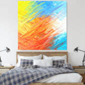 Abstracte tekenverf voor meerdere kleuren 4 canvas afdruk (Insitu (Slaapkamer))
