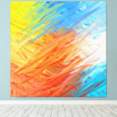 Abstracte tekenverf voor meerdere kleuren 4 canvas afdruk (Insitu (Houten vloer))