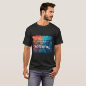 Abstracte Tekst Grenzenloos Potentieel T-shirt (Voorkant volledig)