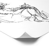 Abstracte telefoon verslaafde sketch poster (Hoek)