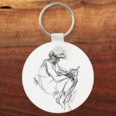 Abstracte telefoon verslaafde sketch sleutelhanger (Voorkant)