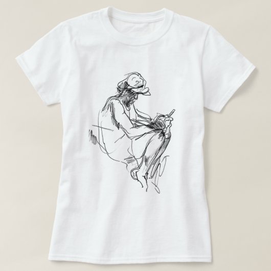 Abstracte telefoon verslaafde sketch t-shirt (Design voorkant)