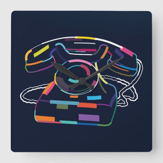 Abstracte telefoon vierkante klok (Voorkant)