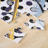 Abstracte Tennis Art Rackets Balls & Player Coach Legpuzzel (Zijkant)