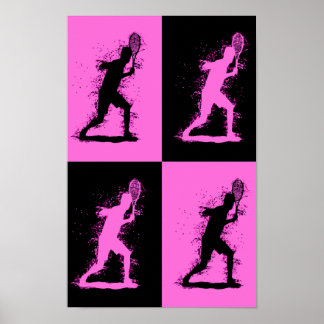 Abstracte tennisspeler - Aquarel stijl Poster