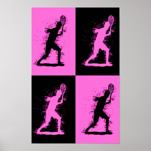 Abstracte tennisspeler - Aquarel stijl Poster (Voorkant)