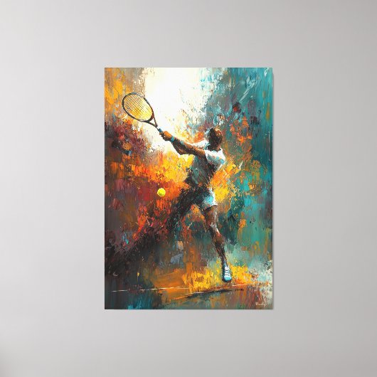 Abstracte Tennisspeler Art Canvas Afdruk (Voorkant)