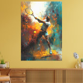 Abstracte Tennisspeler Art Canvas Afdruk (Insitu (Woonkamer))