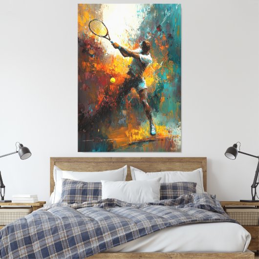 Abstracte Tennisspeler Art Canvas Afdruk (Insitu (Slaapkamer))