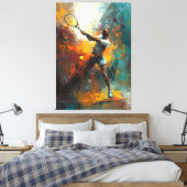 Abstracte tennisspeler kunst canvas afdruk (Insitu (Slaapkamer))