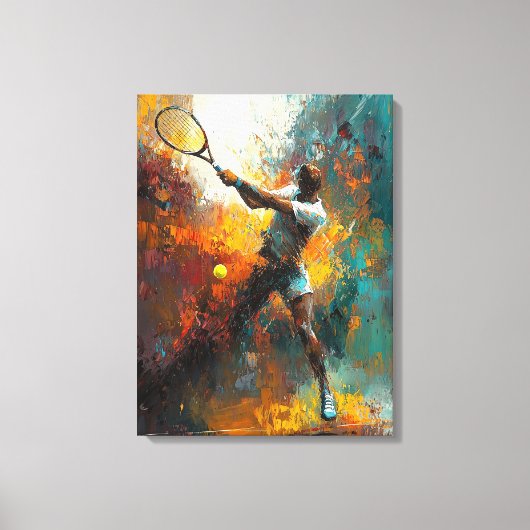 Abstracte Tennisspeler Kunst Canvas Afdruk (Voorkant)