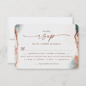 Abstracte Terra Cotta Wedding Meal Choice RSVP-kaa RSVP Kaartje (Voorkant)