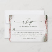 Abstracte Terra Rosa Wedding Meal Choice RSVP-kaar RSVP Kaartje (Voorkant)