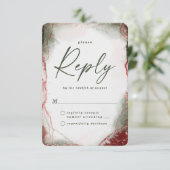 Abstracte Terra Rosa Wedding RSVP Reageer Kaart (Staand voorkant)