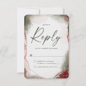 Abstracte Terra Rosa Wedding RSVP Reageer Kaart (Voorkant)