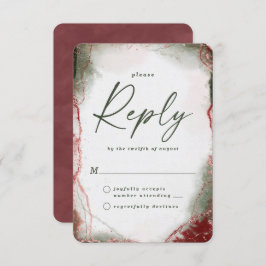Abstracte Terra Rosa Wedding RSVP Reageer Kaart