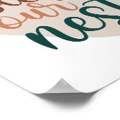 Abstracte Terracotta Bless Our Nest Typography Poster (Hoek)