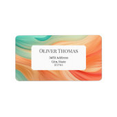 Abstracte terracotta en jade groene waterverf etiket (Voorkant)