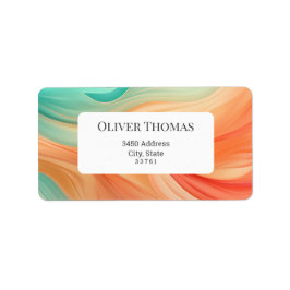 Abstracte terracotta en jade groene waterverf etiket