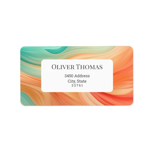 Abstracte terracotta en jade groene waterverf etiket (Voorkant)