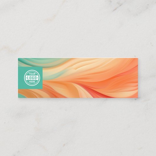 Abstracte terracotta en jade groene waterverf mini visitekaartje (Achterkant)