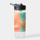 Abstracte terracotta en jade groene waterverf waterfles (Rechts)