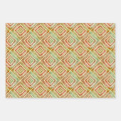 Abstracte terracotta groene geometrische vierkante inpakpapier vel (Voorkant 3)