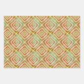 Abstracte terracotta groene geometrische vierkante inpakpapier vel (Voorkant 2)