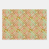 Abstracte terracotta groene geometrische vierkante inpakpapier vel (Voorkant)