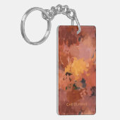 Abstracte Terracotta Herfstkleuren Foto Sleutelhanger (Voorkant Links)