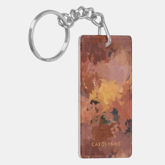Abstracte Terracotta Herfstkleuren Foto Sleutelhanger (Voorkant Links)