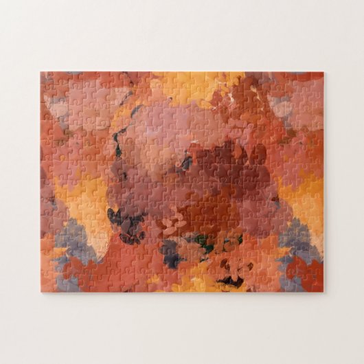 Abstracte terracotta herfstkleuren legpuzzel (Horizontaal)