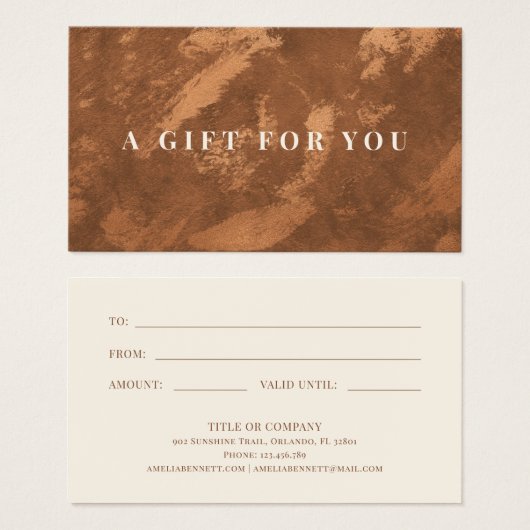 Abstracte Terracotta Koper Verbrand Sinaasappel Gi Visitekaartje (Voorkant /achterkant)