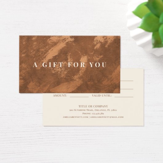 Abstracte Terracotta Koper Verbrand Sinaasappel Gi Visitekaartje (Bureau)