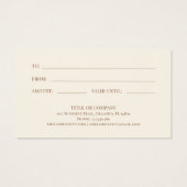 Abstracte Terracotta Koper Verbrand Sinaasappel Gi Visitekaartje (Achterkant)