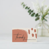 ABSTRACTE TERRACOTTA KRAFT SCANDI DANK U LOGO VISITEKAARTJE (Staand voorkant)