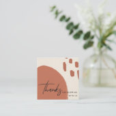 ABSTRACTE TERRACOTTA RED KRAFT SCANDI DANK U VIERKANTE VISITEKAARTJE (Staand voorkant)
